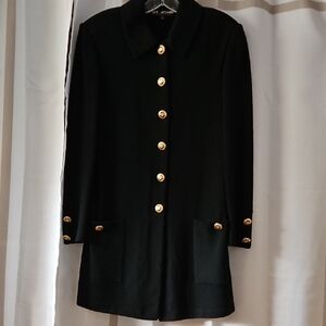 St. John Black Blazer with Gold Accents